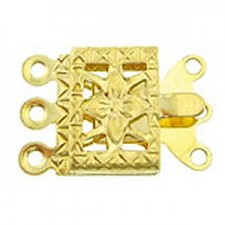 Metal Box clasp ± 20x10mm 3-strands Gold